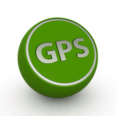 Gps circular icon on white background