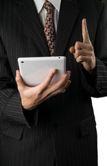 Businessman and tablet