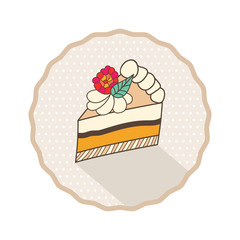 Decorative template frame design with cake piece, old retro