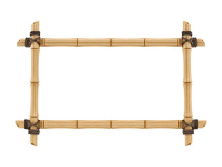 render of a bamboo frame, isolated on white - obrazy, fototapety, plakaty