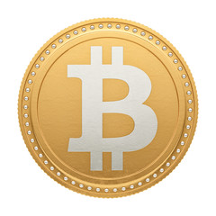 render of a bitcoin, isolate on white