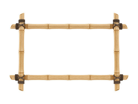 render of a bamboo frame, isolated on white