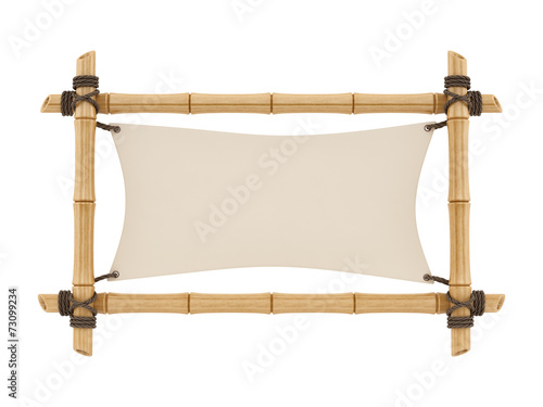 “render of a bamboo sign, isolated on white” Stock photo and royalty