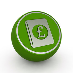 pound money book circular icon on white background