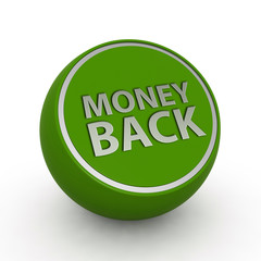 Money back circular icon on white background