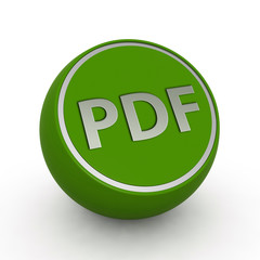 Pdf circular icon on white background