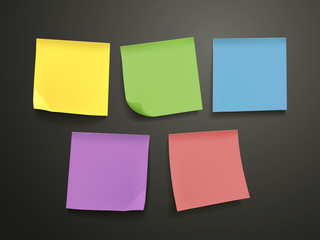 blank colorful sticky notes set