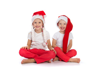 two little santa girls