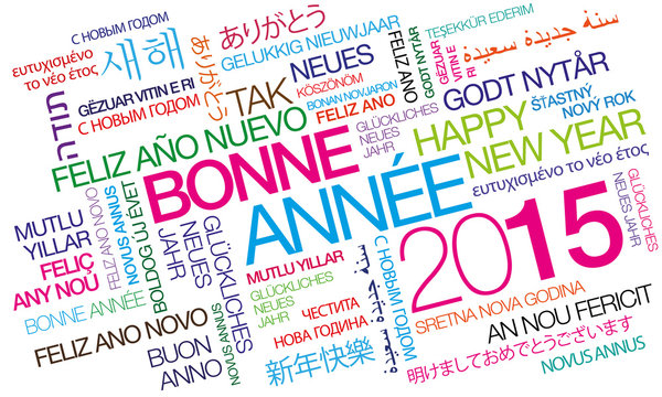 Bonne Année 2015 nuage de mots couleurs texte tag cloud