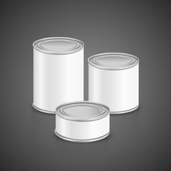 metal cans with blank label