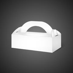 white short cardboard carry box package