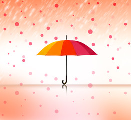 Bunter Schirm bei Nässe