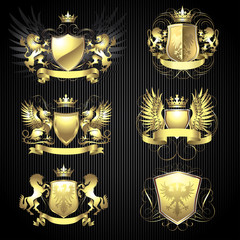 Golden heraldry set