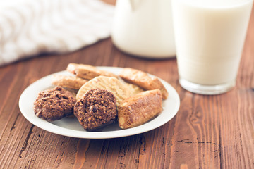 sweet cookies and milk