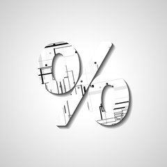 Abstract percentage symbol