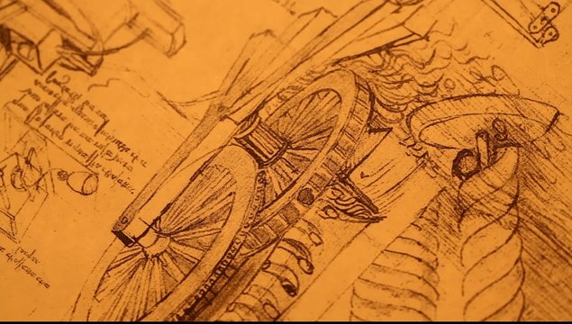 14th Century Leonardo da Vinci engineering drawing 