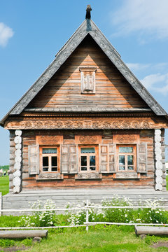 The facade of village houses.