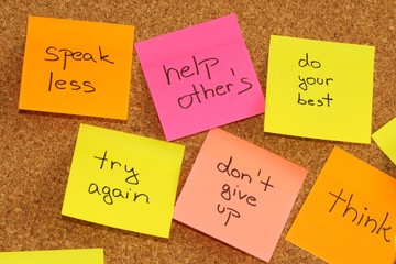 Notice board with sticky note pads