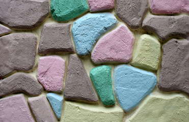 colorful stone block wall