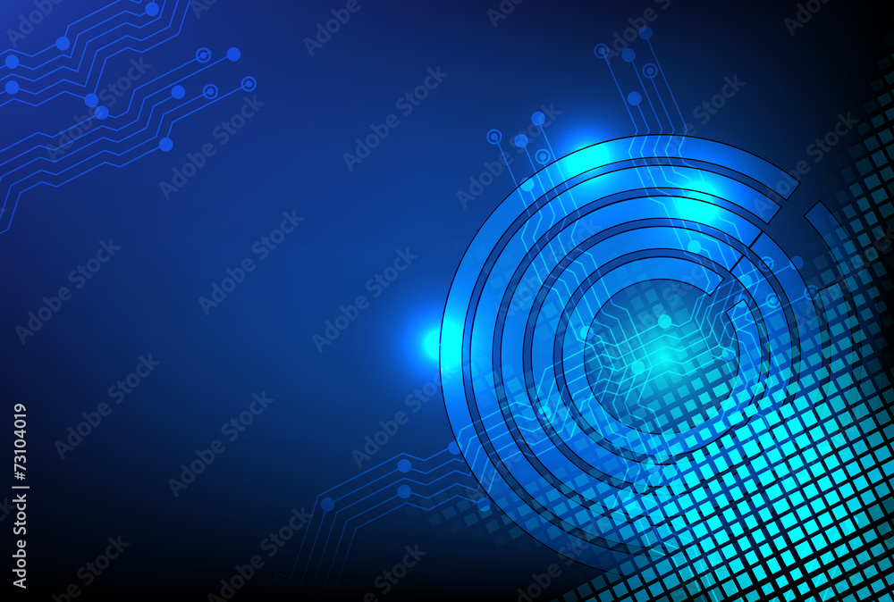 Poster abstract  technology line circle vector background