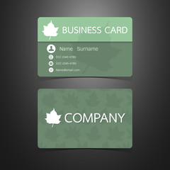 Business card leaf and green design. vector illustration