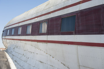 Closeup of an old aircraft