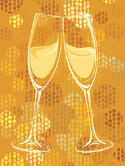 Vector illustration of champagne glasses