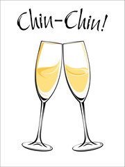 Vector illustration of champagne glasses