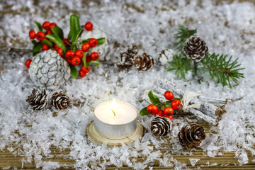 Christmas background with Christmas decorations.