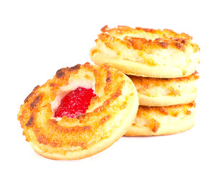 Coconut Biscuits with Cherry Jam