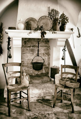 Old fireplace used for cooking