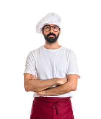 Serious chef with his arms crossed