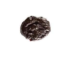 Dried plum or prune over white background