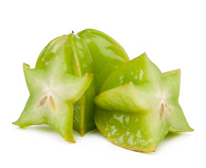 Fototapeta premium two slices of carambola isolated