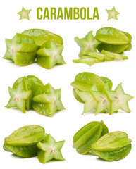 set of six compositions carambola isolated