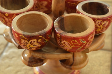 Antique wooden egg holder.
