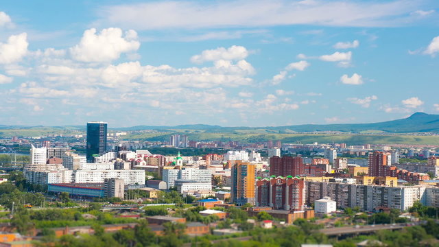 krasnoyarsk, top view, timelapse
