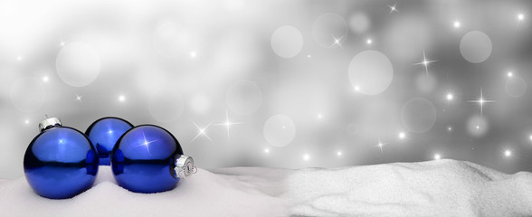 Christmas background - Christmas Ornament blue - Snow