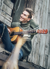 Young man with guitar