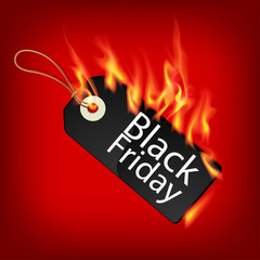 Fiery black friday sale design with Price Tag