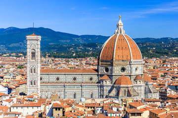 Fototapeta na wymiar The Cathedral and the Brunelleschi Dome, Florence Italy