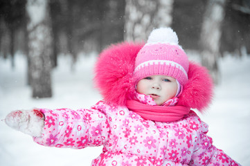 Cute girl winter portrait