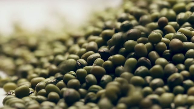 Heap of mung beans,rotating