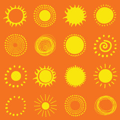 Vector set of sun icons