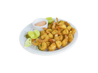 Fried Shrimp with Lemons