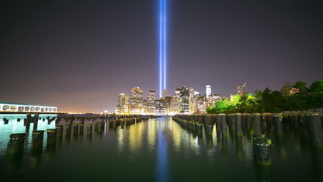 11 september night light 4k time lapse from new york