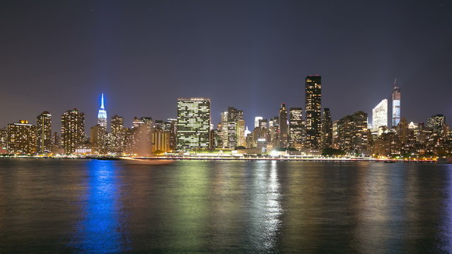 night light traffic manhattan 4k time lapse from new york