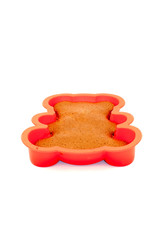 Chocolate muffins in silicone holders with form of bear