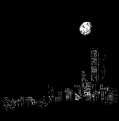 Night city silhouette