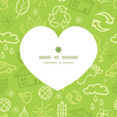 Vector environmental heart silhouette pattern frame